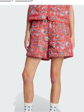Adidas Originals x Liberty London Red Quilted Shorts Small